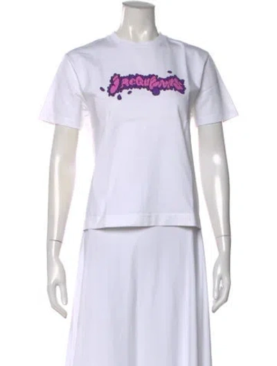 Pre-owned Jacquemus Graphic Print Crew Neck T-shirt In White