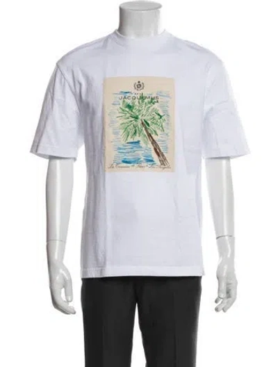 Pre-owned Jacquemus Graphic Print Crew Neck T-shirt In White