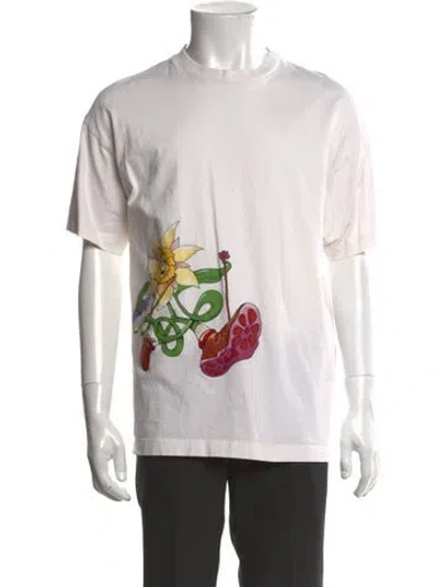 Pre-owned Jacquemus Graphic Print Crew Neck T-shirt In White