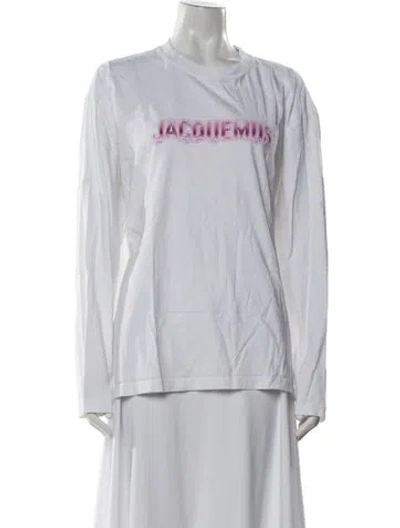 Pre-owned Jacquemus Graphic Print Crew Neck T-shirt In White