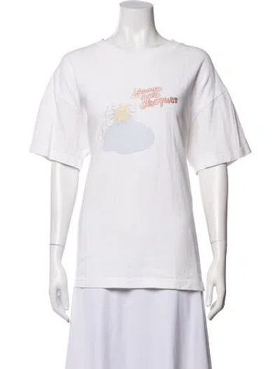 Pre-owned Jacquemus Graphic Print Crew Neck T-shirt In White