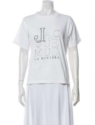 Pre-owned Jacquemus Graphic Print Crew Neck T-shirt In White