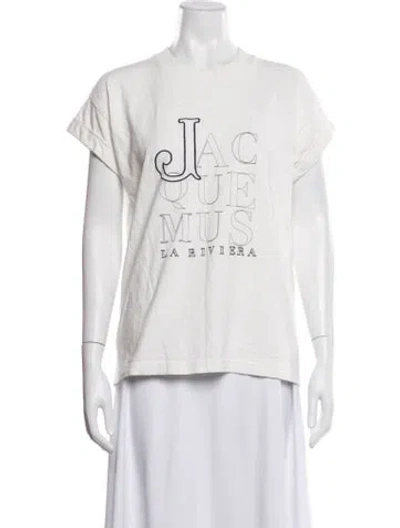 Pre-owned Jacquemus Graphic Print Crew Neck T-shirt In White