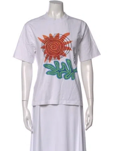 Pre-owned Jacquemus Graphic Print Crew Neck T-shirt In White