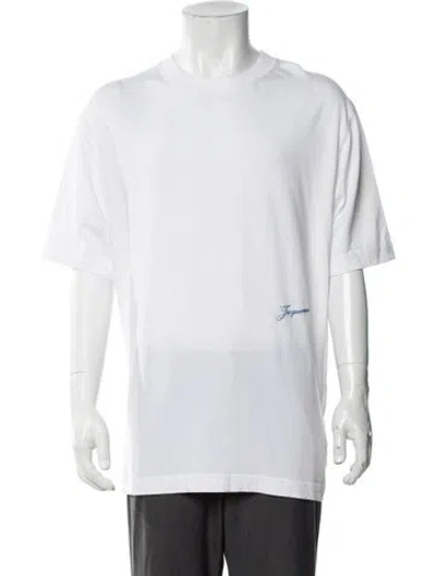 Pre-owned Jacquemus Graphic Print Crew Neck T-shirt In White