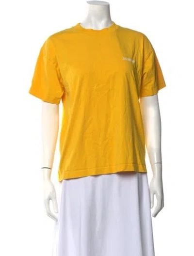 Pre-owned Jacquemus Graphic Print Crew Neck T-shirt In Yellow