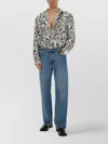 Jacquemus Graphic Print Cuffed Sleeves Long Sleeve Shirt In Multi
