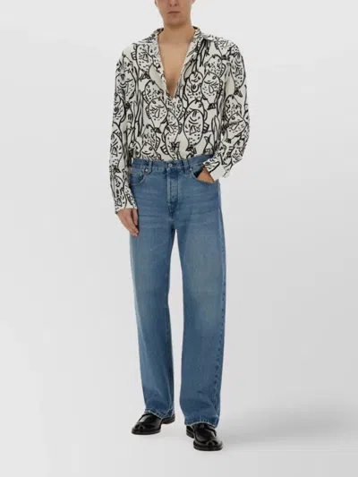 Jacquemus Graphic Print Cuffed Sleeves Long Sleeve Shirt In Multi