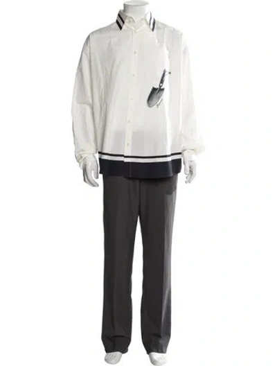 Pre-owned Jacquemus Graphic Print Long Sleeve Dress Shirt W/ Tags In Neutral