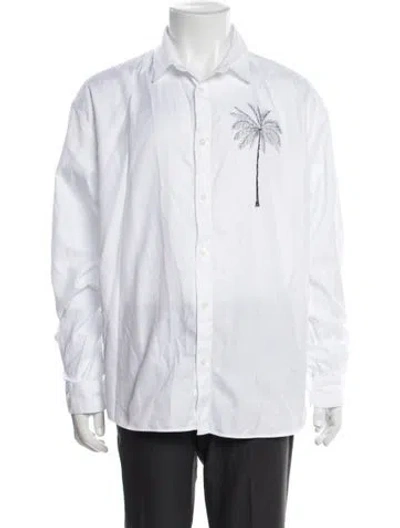 Pre-owned Jacquemus Graphic Print Long Sleeve Dress Shirt In White