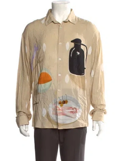 Pre-owned Jacquemus Graphic Print Long Sleeve Shirt In Neutral