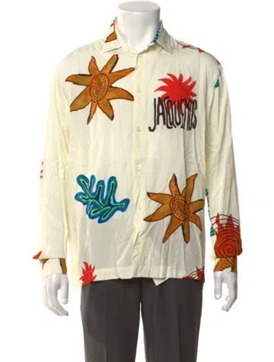 Pre-owned Jacquemus Graphic Print Long Sleeve Shirt In Neutrals