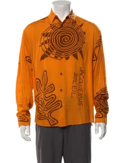 Pre-owned Jacquemus Graphic Print Long Sleeve Shirt In Orange