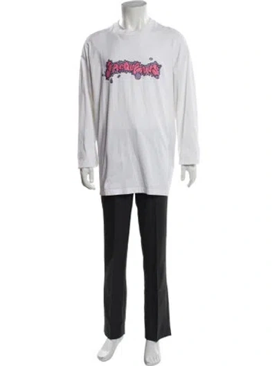 Pre-owned Jacquemus Graphic Print Long Sleeve In White