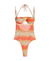 Jacquemus Graphic-print Mesh Bodysuit In Nude