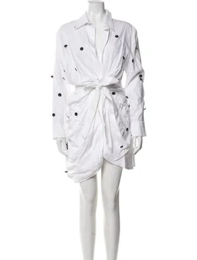 Pre-owned Jacquemus Graphic Print Mini Dress In White