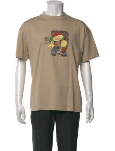 Pre-owned Jacquemus Graphic Print Mock Neck T-shirt In Neutrals