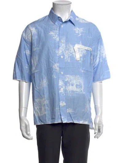 Pre-owned Jacquemus Graphic Print Short Sleeve Shirt In Blue