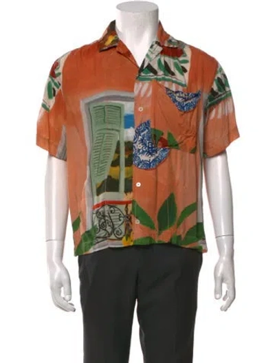 Pre-owned Jacquemus Graphic Print Short Sleeve Shirt In Orange