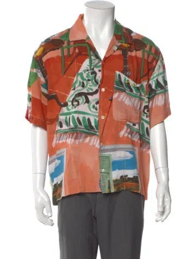 Pre-owned Jacquemus Graphic Print Short Sleeve Shirt In Pink