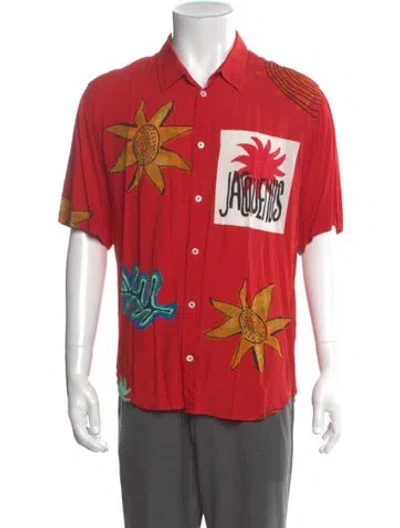 Pre-owned Jacquemus Graphic Print Short Sleeve Shirt In Red