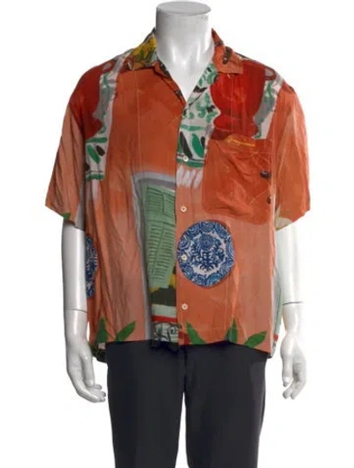 Pre-owned Jacquemus Graphic Print Short Sleeve Shirt In Red