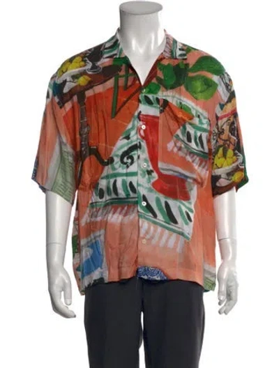 Pre-owned Jacquemus Graphic Print Short Sleeve Shirt In Red