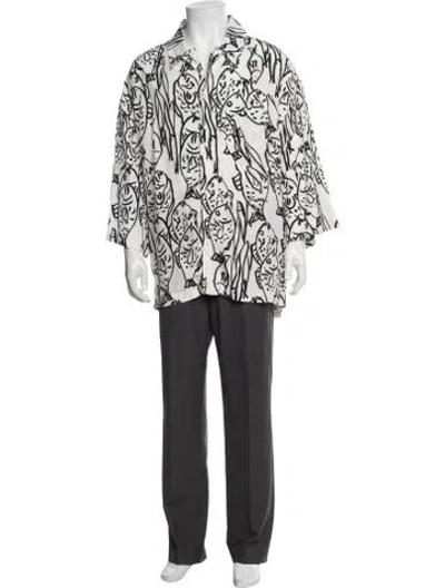 Pre-owned Jacquemus Graphic Print Short Sleeve Shirt In White