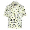 Jacquemus Yellow Cotton Jean Shirt With Playful Leaf Pattern In Yellow
