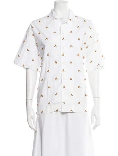 Pre-owned Jacquemus Graphic Print Short Sleeve Top In White