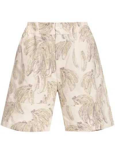 Jacquemus Beige Shorts Con Estampado In Nude