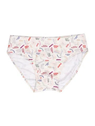 Pre-owned Jacquemus Graphic Print Swim Briefs W/ Tags In White