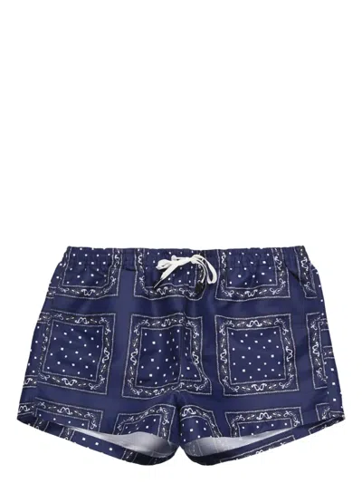 Jacquemus Graphic-print Swim Shorts In Blue