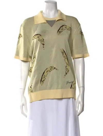 Pre-owned Jacquemus Graphic Print V-neck Sweater In Green