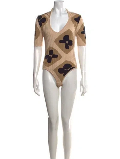 Pre-owned Jacquemus Graphic Print V-neck Sweater In Neutral