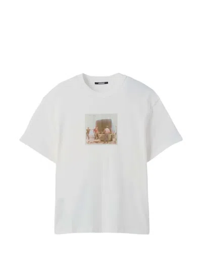 Jacquemus Cotton T Shirt With Vintage Photographs In White