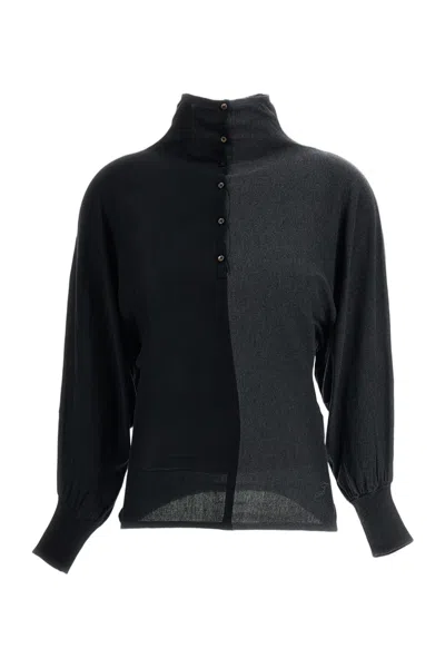 Jacquemus Gray / Black The Diamond Silk-blend Polo Shirt