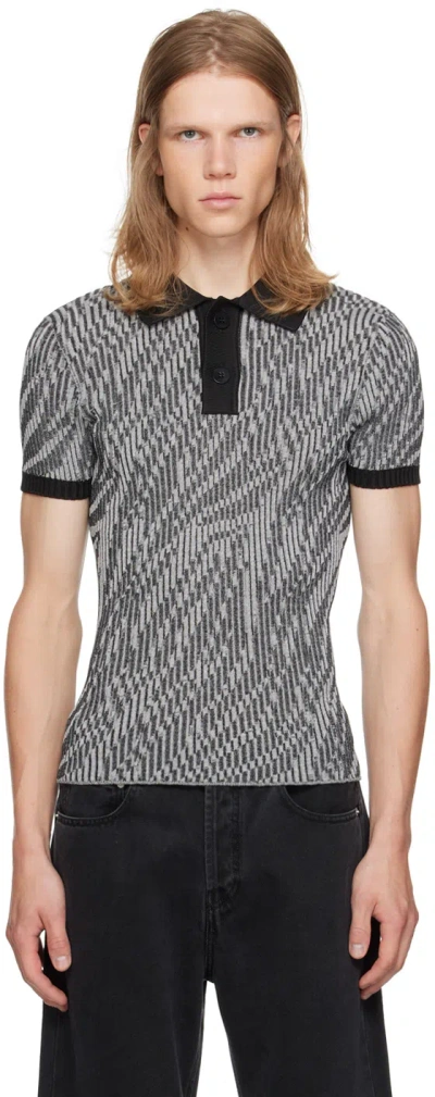 Jacquemus Gray La Casa 'le Polo Zebra' Polo In Multi