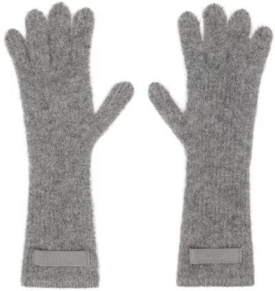 Jacquemus Les Gants Gros Grain Alpaca Blend Gloves In Grey