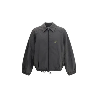JACQUEMUS GRAY POLYAMIDE FULL-LENGTH JACKET