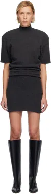 Jacquemus Gray 'the Castagna' Knit Minidress In Black