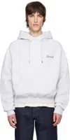 Jacquemus The Corto Logo Embroidered Cotton Fleece Hoodie In 9cn Uni Club Grey