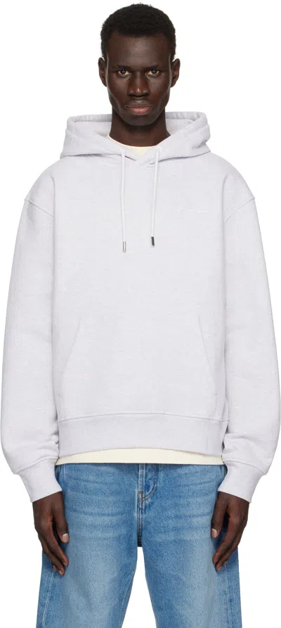 JACQUEMUS GRAY 'THE EMBROIDERED SWEATSHIRT' HOODIE