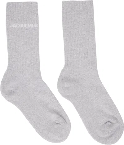 Jacquemus Gray 'the ' Socks In 920 Medium Grey