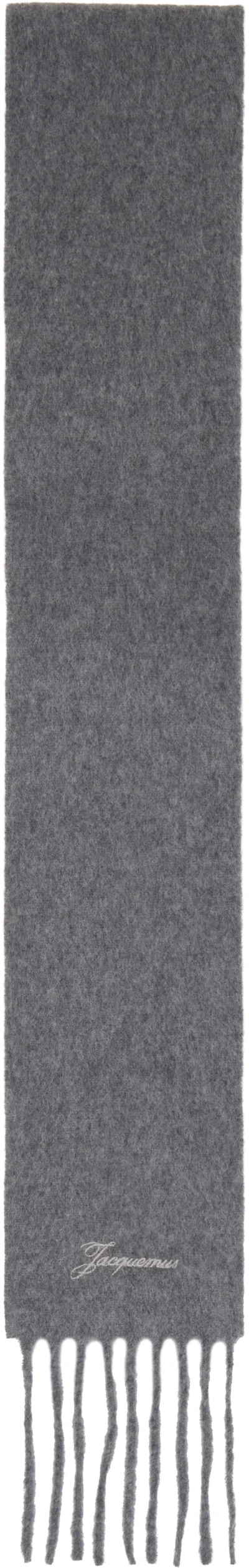 Jacquemus Gray 'the Tailleur Fine' Scarf
