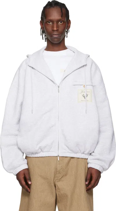 Jacquemus Gray 'the Torneo' Hoodie In White