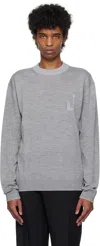 Jacquemus Logo-embroidered Wool Sweater In 950 Grey