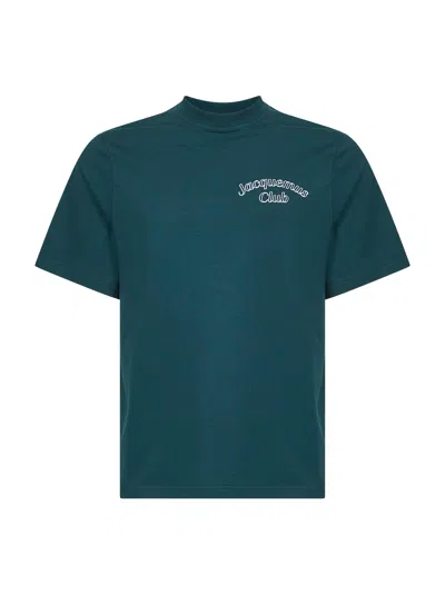 JACQUEMUS GREEN COTTON LE T-SHIRT CLUB T-SHIRT