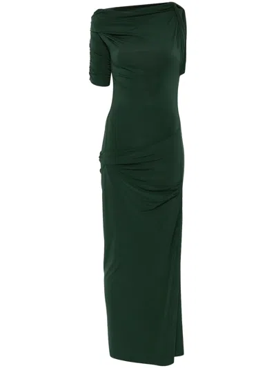 Jacquemus The Drapeado Midi Dress In Grün