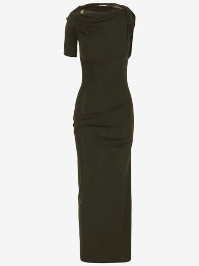 Jacquemus Green Draped Maxi Dress